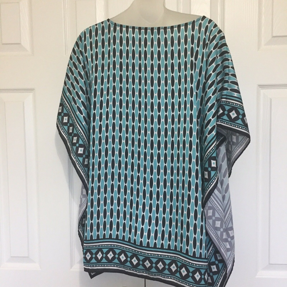 Michael Kors Shirt Blouse S/M Small Medium Blue - Picture 3 of 5